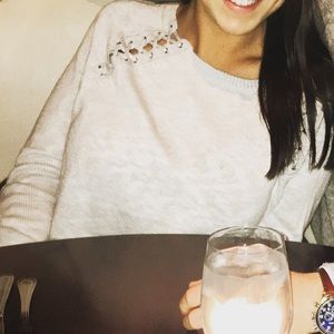 Express Lace-Up Shoulder Pullover Sweater- Size L